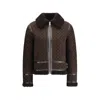 Gucci Leather Jacket With Gg Motif In Brown