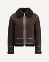 Gucci Leather Jacket With Gg Motif In Multi