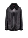 Gucci Black Curly Shearling Leather Biker Jacket