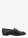 Gucci Women Black Calf Leather Moc Stitching Signature Horsebit Detail Almond Toe Slip-on Style Bran In Black
