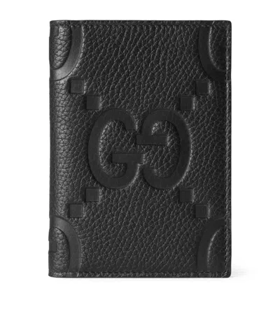 Gucci Leather Jumbo Gg Passport Case In Burgundy