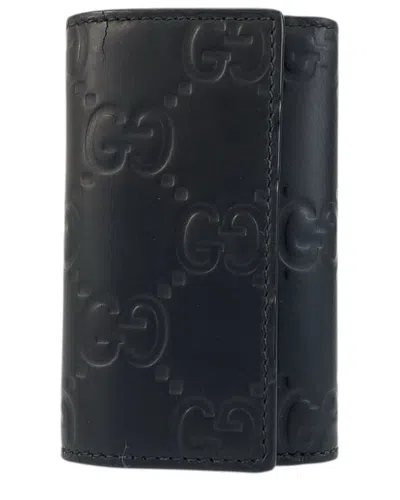 Gucci Leather Key Case (authentic Pre-loved) In Black