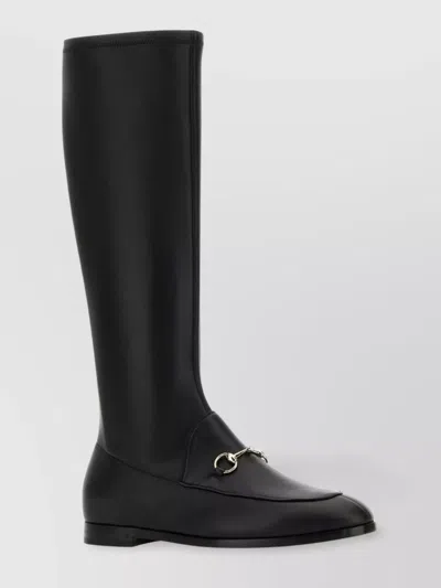 Gucci Leather Knee-high Boots Metal Hardware