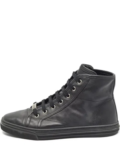 Pre-owned Gucci Leather Lace-up Sneakers