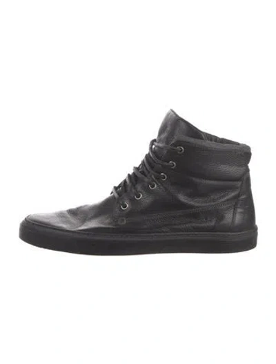Pre-owned Gucci Leather Lace-up Boots In Black
