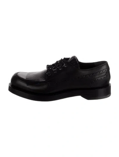 Pre-owned Gucci Leather Lasercut Accents Brogues In Black