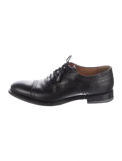 Pre-owned Gucci Leather Lasercut Accents Brogues In Black