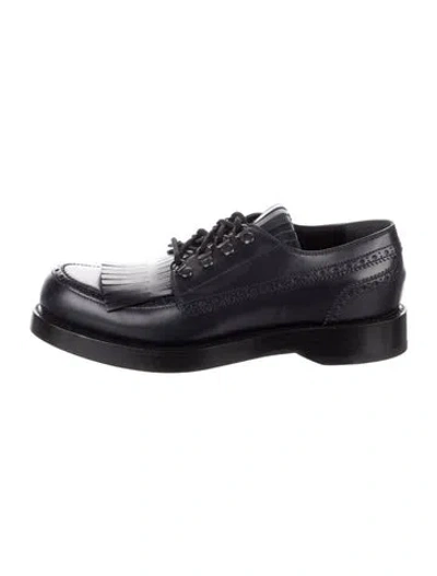 Pre-owned Gucci Leather Lasercut Accents Brogues In Blue