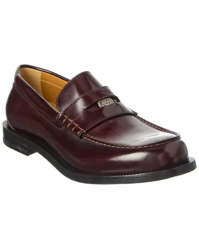 Gucci Leather Loafer In Burgundy
