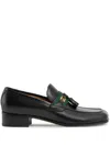 Gucci Black Web Interlocking G Loafers In Black