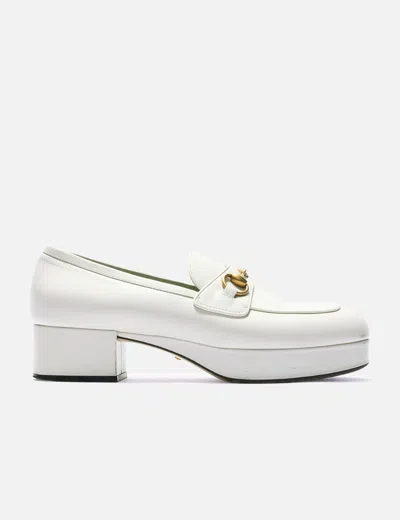 Gucci Leather Loafer In White