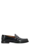 Gucci Mocassino Con Fibbia E Stampa Gg Loafers & Slippers Black In Black