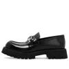 Gucci Interlocking G Logo Leather Loafers In Black