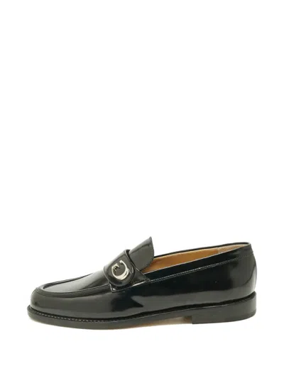 Pre-owned Gucci Leather Loafers In Black