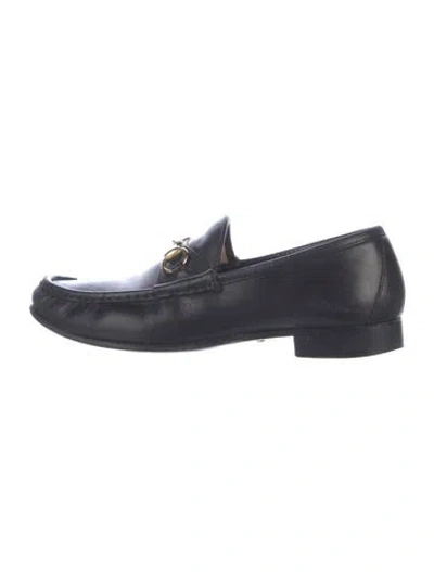 Pre-owned Gucci Leather Loafers In Black