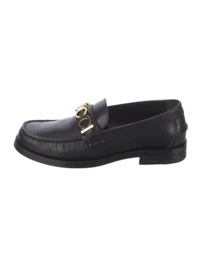 Pre-owned Gucci Leather Loafers In Black