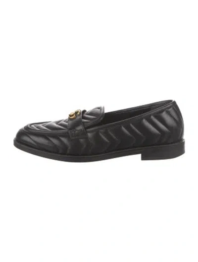Pre-owned Gucci Leather Loafers In Black