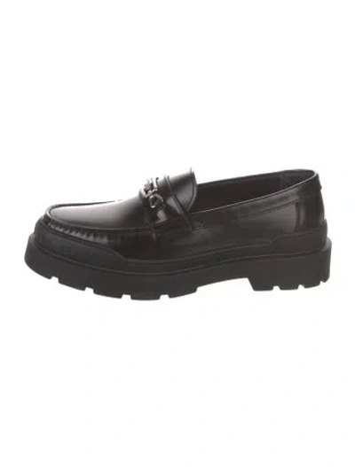 Pre-owned Gucci Leather Loafers In Black