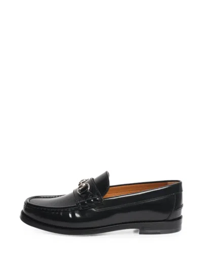 Pre-owned Gucci Leather Loafers In Black