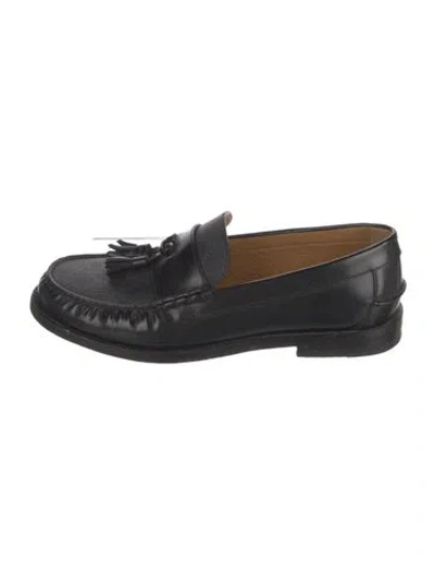 Pre-owned Gucci Leather Loafers In Black