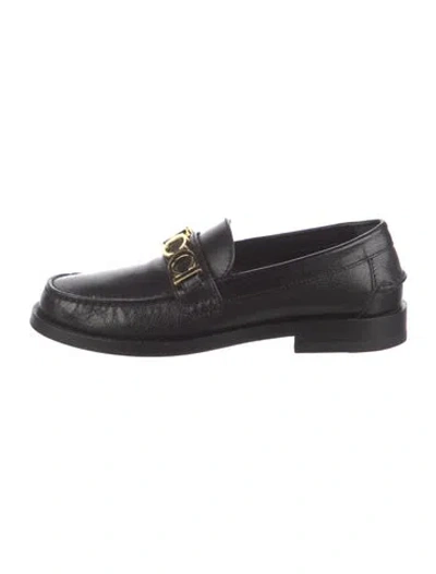 Pre-owned Gucci Leather Loafers In Black