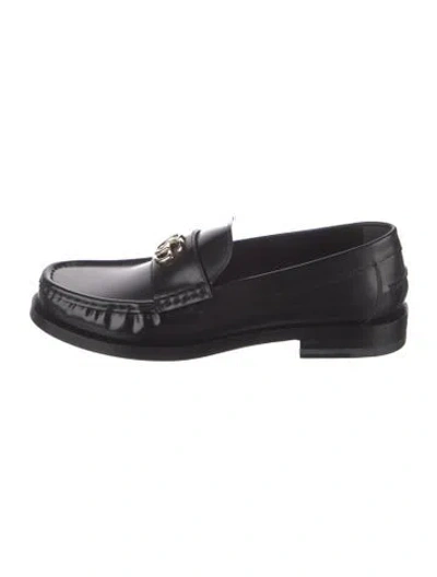 Pre-owned Gucci Leather Loafers In Black