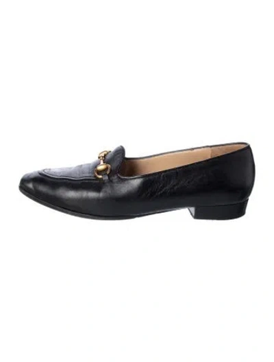 Pre-owned Gucci Leather Loafers In Blue