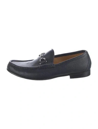 Pre-owned Gucci Leather Loafers In Blue