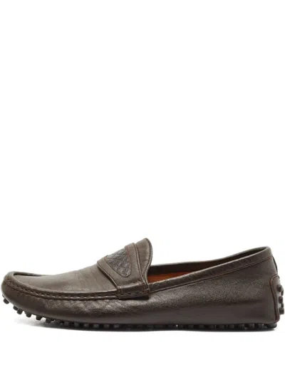 Pre-owned Gucci Leather Loafers In Brown