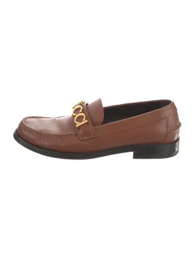 Pre-owned Gucci Leather Loafers In Brown