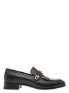 Gucci Black Loafers With Fringes And Double G In Smooth Leather Man In Multi