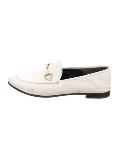 Pre-owned Gucci Leather Loafers In Neutral