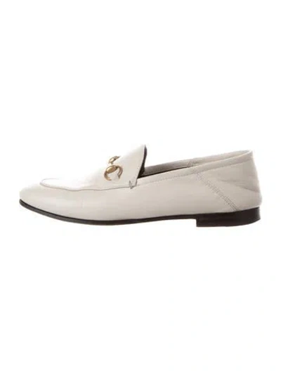 Pre-owned Gucci Leather Loafers In Neutral