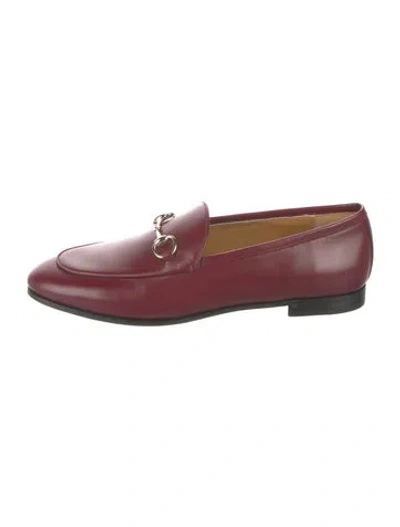 Pre-owned Gucci Leather Loafers In Red