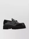 Gucci Leather Loafers With Chain Detail And Chunky Sole