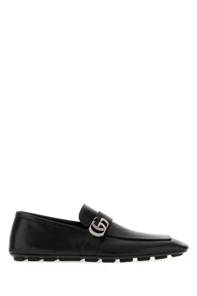 Gucci Double G Leather Loafer In Animal Print