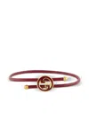 Gucci Bracelet With Enamel Round Interlocking G In Red