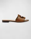 Gucci Interlocking G Cutout Leather Sandal In Cuir