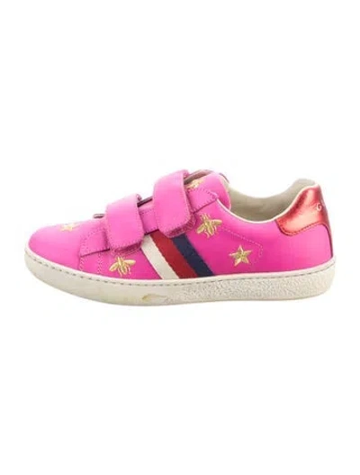 Pre-owned Gucci Babies' Leather Low Top Sneakers In Pink