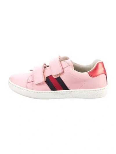 Pre-owned Gucci Babies' Leather Low Top Sneakers In Pink