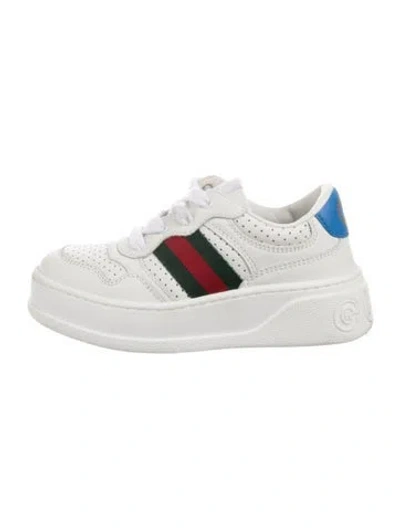 Pre-owned Gucci Babies' Leather Low Top Sneakers In White