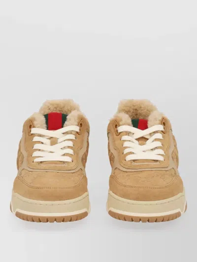 Gucci Leather Low-top Sneakers In Brown