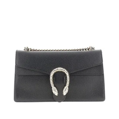 Gucci Leather Medium 'dionysus' Shoulder Bag In Black