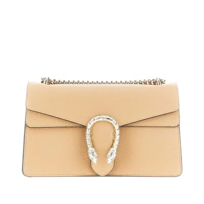 Gucci Leather Medium 'dionysus' Shoulder Bag In Sand