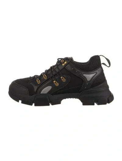 Pre-owned Gucci Leather Mesh Accents Hiking Boots W/ Tags In Black