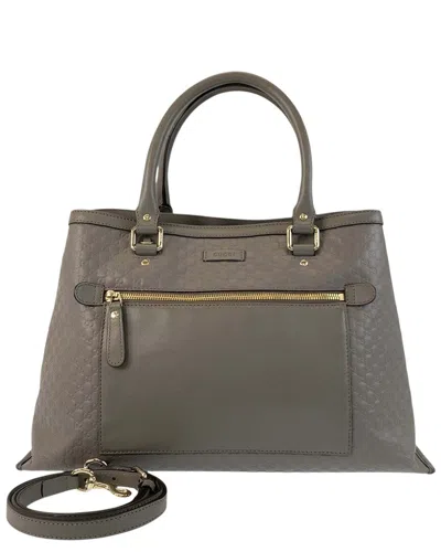 Pre-owned Gucci Leather Microssima Tote Bag (authentic Pre-loved)