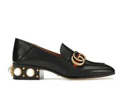 Pre-owned Gucci Leather Midheel Loafer (women's) Sneakers In Black