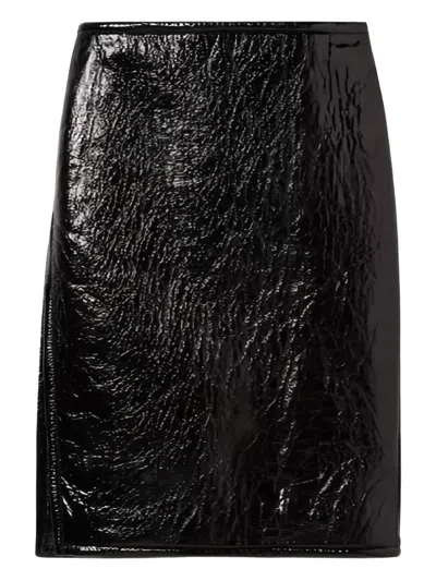 GUCCI LEATHER MIDI SKIRT