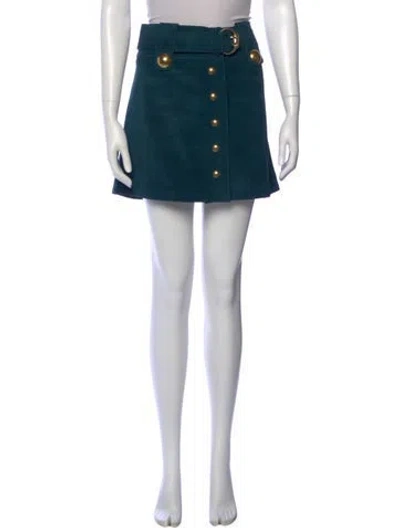 Pre-owned Gucci Leather Mini Skirt In Green