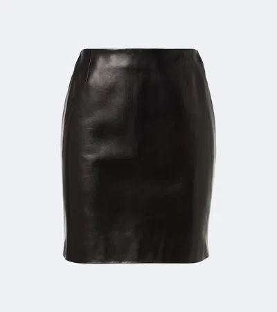Gucci Leather Miniskirt In Black